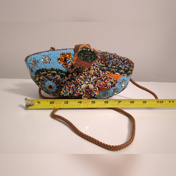 Handmade Beaded Purse Boho Chic Retro Vintage Trendy Unique Custom - Picture 9 of 11